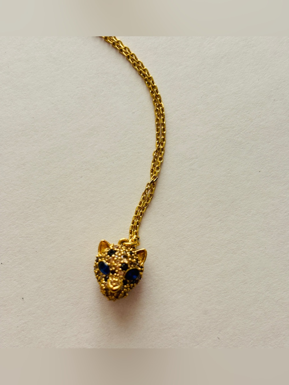 Kate Spade Fierce Leopard Mini Pendant Necklace Gold ~ NWT $68 ~